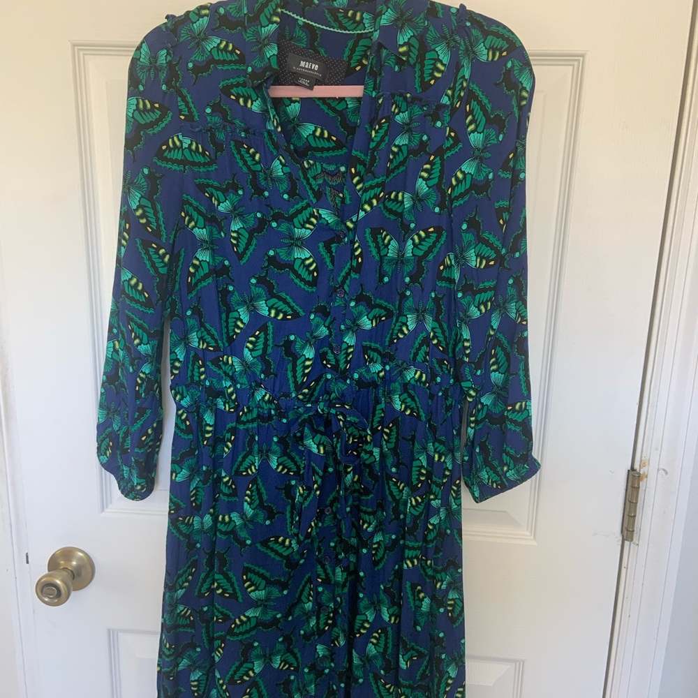 Anthropologie Butterfly Shirtdress